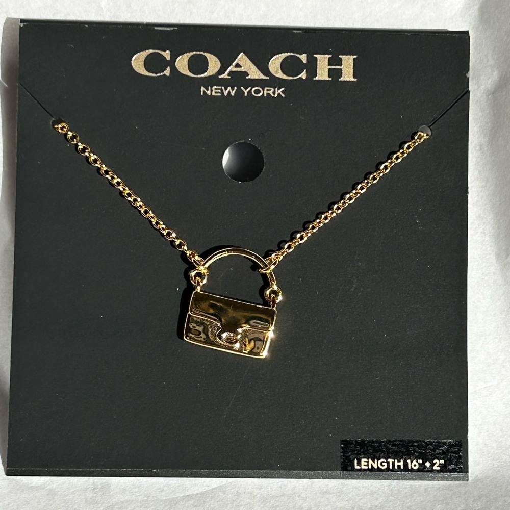 Coach Gold Tone Tabby Handbag Charm Necklace - Picture 4 of 5